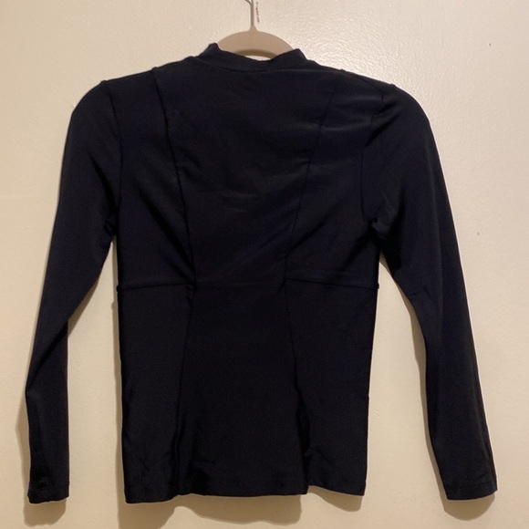 MIKOH BLACK NYLON SPANDEX MOCK NECK TOP . Size S - Picture 3 of 8